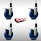 Service Caster 5'' SS Solid Poly Swivel 1-1/4'' Expanding Stem Caster Set Total Lock Brake, 4PK SCC-SSEXTTL20S514-SPUS-114-4 - alternate 2